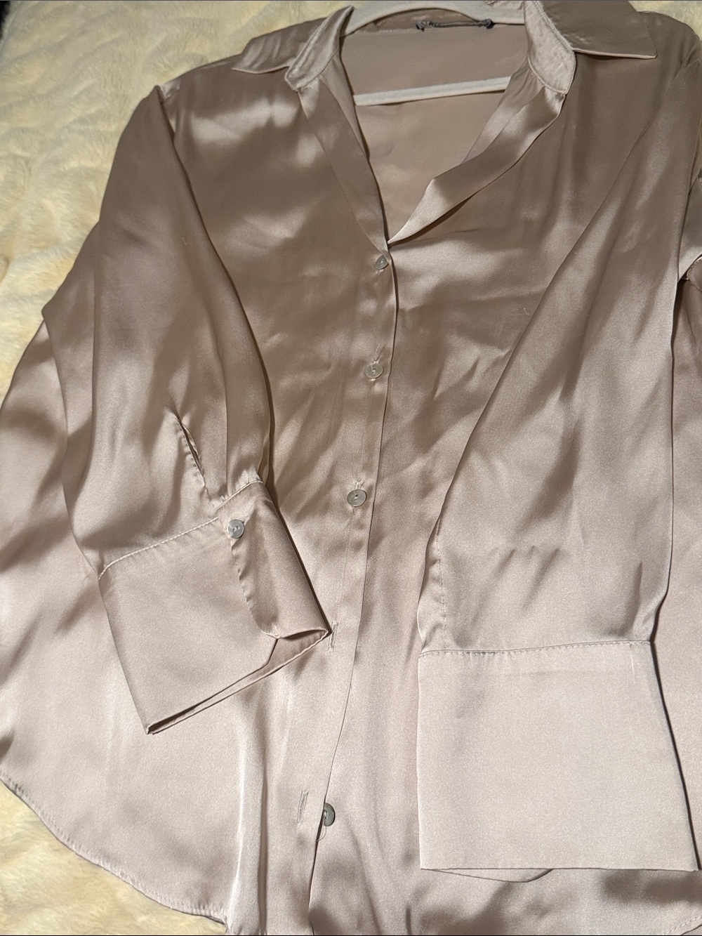 Women's satin button down